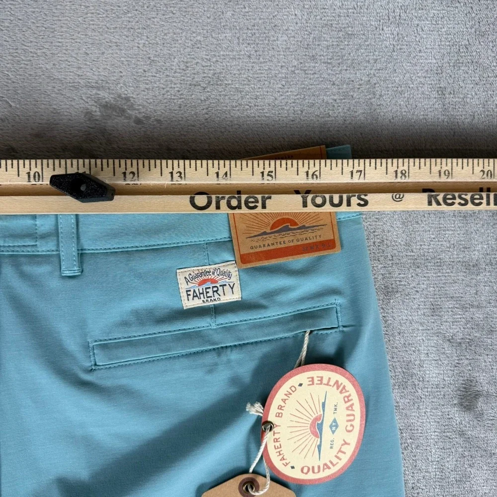 Faherty All-Day Shorts Mens 32 Turquoise Sky 9